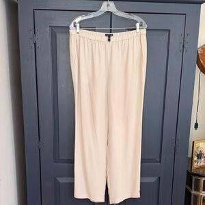 Eileen Fisher Silk Cream Ankle Pants